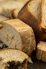 a loaf of dark rye sour bread in the kitchen