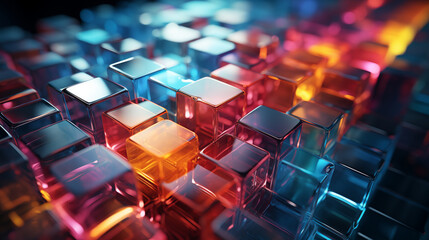 Obraz premium 3d geometric shapes on indoor background Ai generative