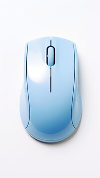 Stock image of a wireless computer mouse on a white background, technology and convenience Generative AI