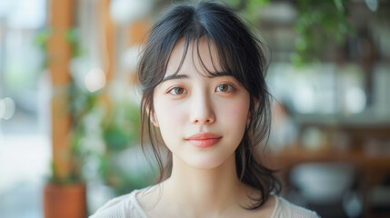 Obraz premium 笑顔の日本人女性