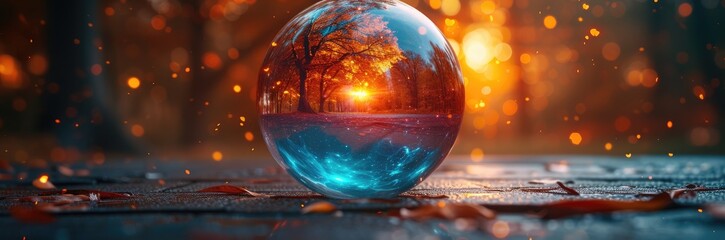 A mystical crystal ball showing the future trends of cryptocurrency markets