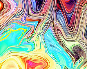 The colorful psychedelic liquefied background looks like a painting