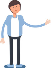 Office Worker Character Holding Electric Plug
