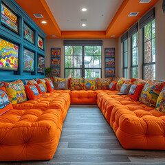 Dynamic Game Room with Entertaining Colors