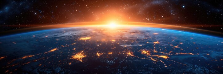 Fototapeta premium A network of satellites orbiting Earth, facilitating global communication and business operations 