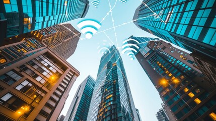 Skyline Connections: Wireless Signs in the Shadow of Skyscrapers