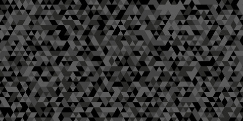 Triangle Vector Abstract Geometric Technology seamless pattern Background. Black triangular mosaic backdrop design. Triangle polygonal square abstract banner background.