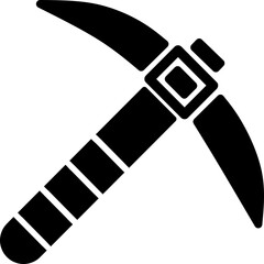 Pickaxe silhouette for icon labor day, vector isolated transparent