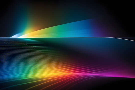 Vibrant Colorful Light Trails in Abstract Wavy Patterns on Dark Background
