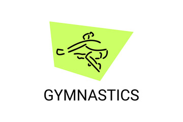 gymnastic sport vector line icon. practice gymnastic. sport pictogram, vector illustration.