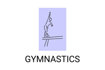 gymnastic sport vector line icon. practice gymnastic. sport pictogram, vector illustration.