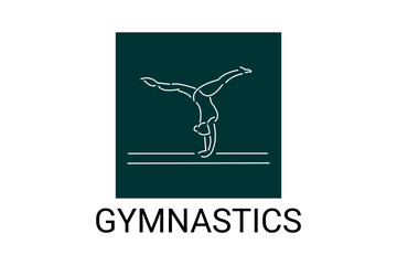 gymnastic sport vector line icon. practice gymnastic. sport pictogram, vector illustration.