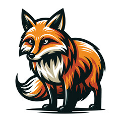 Obraz premium Wild animal red fox vulpa design vector, zoology illustration, foxy flat design template isolated on white background