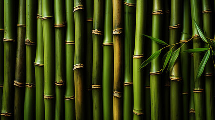 The background is made of fresh bamboo. Bright backdrop. Generative AI