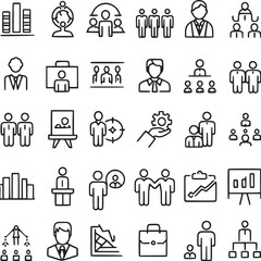business and management icons. Vector Collections.
