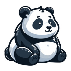 Cute adorable panda cartoon character vector illustration, funny Asian Chinese animal baby panda flat design mascot template isolated on white background