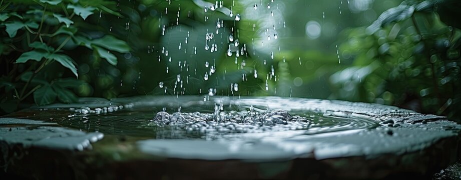 The enchanting beauty of natural leaves adorned with delicate water droplets, a hallmark of nature's serenity. © Murda