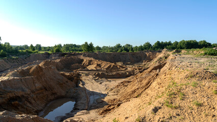 the sand pit is flooded with water
