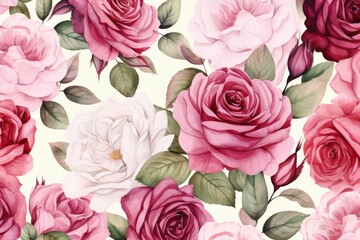 Seamless beautiful pink and red roses background