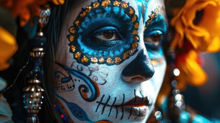 Close up of Person Wearing Colorful Mask, Chico De Mayo