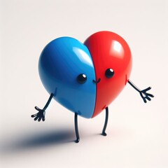 3d render of a pair of hearts