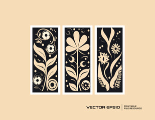 Set of botanical wall art vector design, botanical card, poster, banner, cover