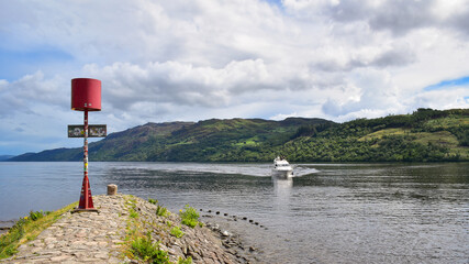 Cruising Loch Ness to Fort Augustus marina, Scotland, United Kingdom, travel Europe