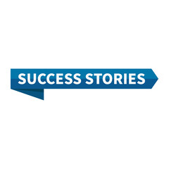 Success Stories Text In Blue Rectangle Ribbon Shape For Information Announcement Promotion Business Marketing Social Media

