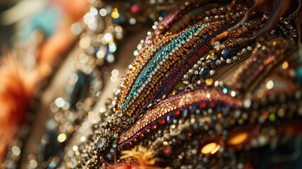 Close-Up of Mask on Display, Detailed View of Intriguing Cultural Artifact, Carnival