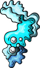 Water splash cartoon funny illustration