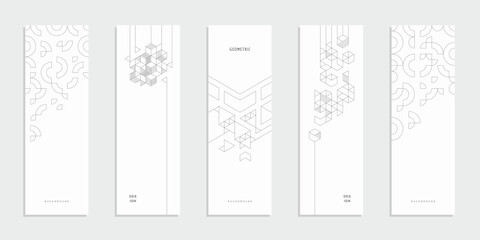 Abstract geometric technological company brochure. Vector business flyer.