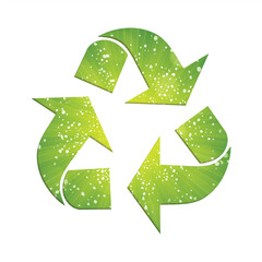 Triangular recycling symbol on white background. Environmentally friendly world. Illustration