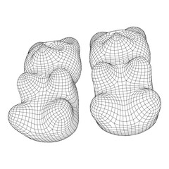 Gummy bear. Jelly fruit candy