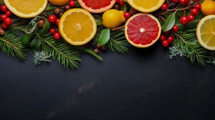 Festive Citrus and Berries Holiday Arrangement