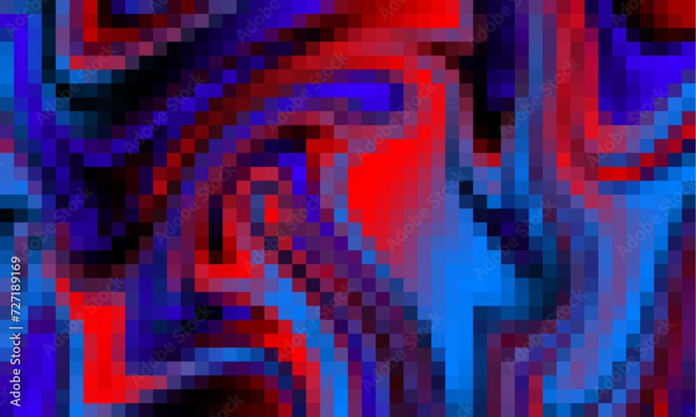 Leinwandbilder trippy psychedelic colorful neon geometric shapes abstract background, pixelated vector pattern