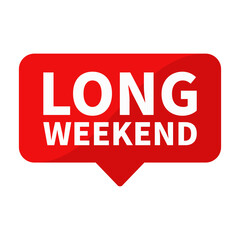 Long Weekend Text In Red Rectangle Shape For Information Promotion Business Marketing Social Media Announcement
