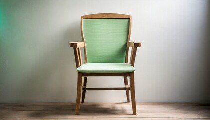 Fototapeta na wymiar green wood chair on white background