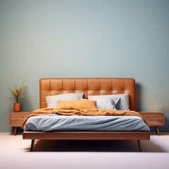 Fototapeta na wymiar Luxurious Bedroom, Comfortable Modern Bed, premium hotel Interior