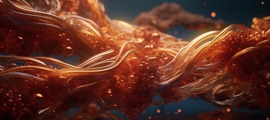Harmonious Dance: A Mesmerizing Tapestry of Fluidic Tendrils in Metallic Liquid, Intertwining Elegance in a Captivating Background Image, an Artistic Fusion of Form and Substance.