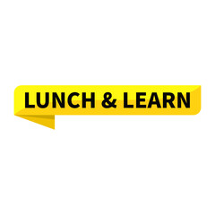 Lunch & Learn Text In Yellow Ribbon Rectangle Shape For Promotion Information Business Marketing Social Media Announcement
