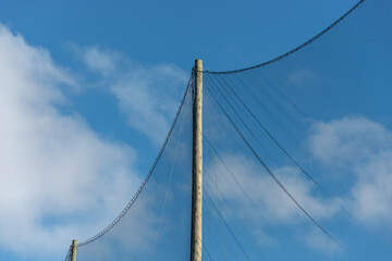 golf netting or driving range netting and sky