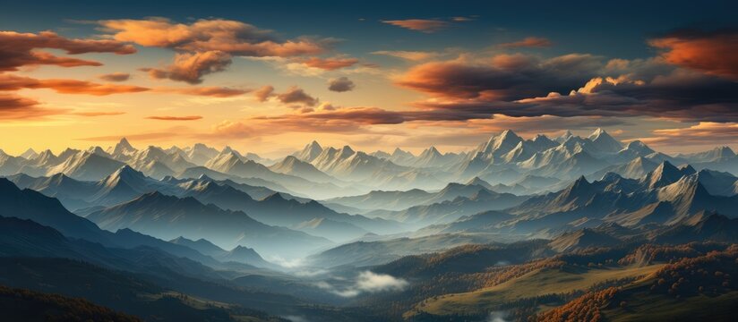 Beautiful sunshine over the mountains