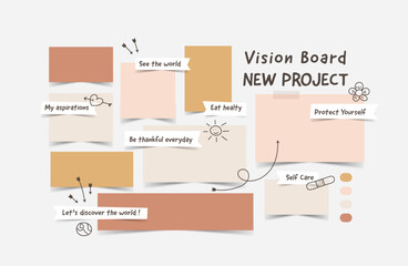 Vector photo collage template moodboard pictures grids vector illustration, vision board	