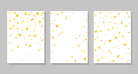 Set of backgrounds, cards with yellow stars. Social media banner template, for stories, posts, blogs, cards.