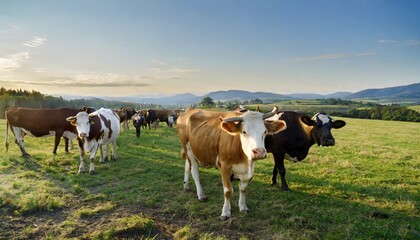 Fototapeta na wymiar herd of cows in the pasture