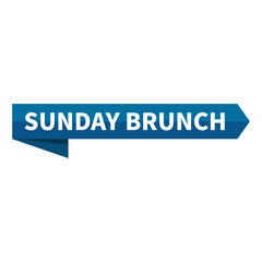 Sunday Brunch Text In Blue Ribbon Rectangle Shape For Time Information Announcement Business Marketing Social Media Promotion
