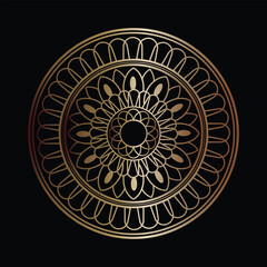 Luxury ornamental mandala design background in gold color. Simple mandala pattern.