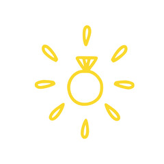 Shining Doodle Golden Diamond Ring Icon