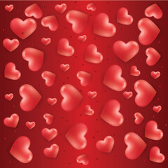 red Heart shapes for valentines day background. Valentines Day Heart Background.