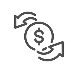 Currency related icon outline and linear vector.